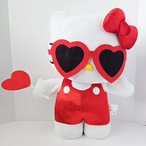 Hello Kitty Valentine's Greeter 2021 Plush 19” Red Hearts Bow Standing Weighted